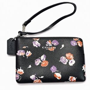 🌸 Coach Black Floral Leather Wristlet | Floral Print | Authentic 🌸